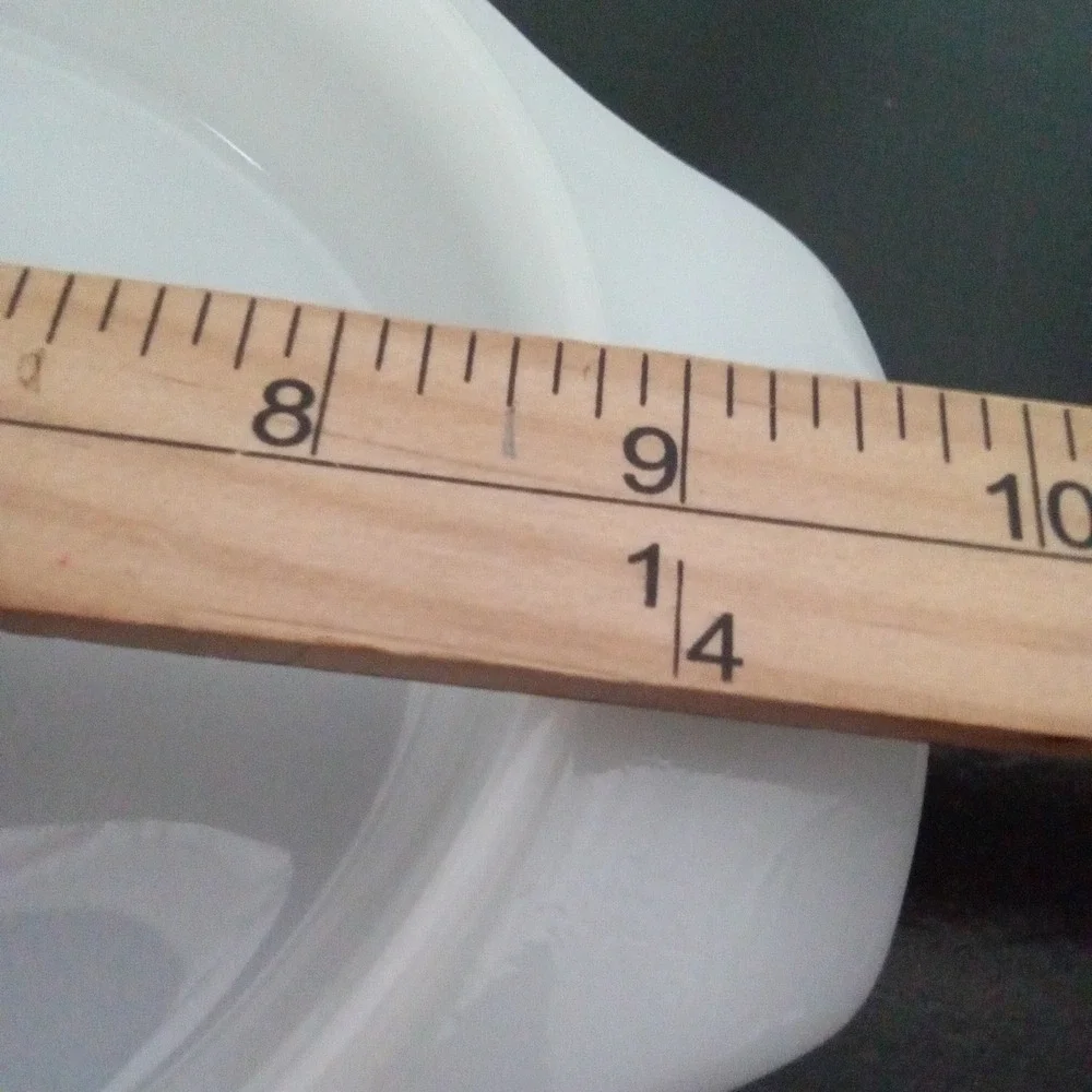 Vintage White Milk Glass Oval Casserole Replacement Lid with Tab Handles 9.25in